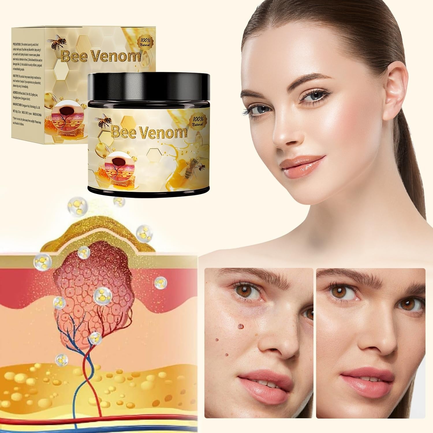 Bee Venom Skin Treatment Cream with Natural Extracts