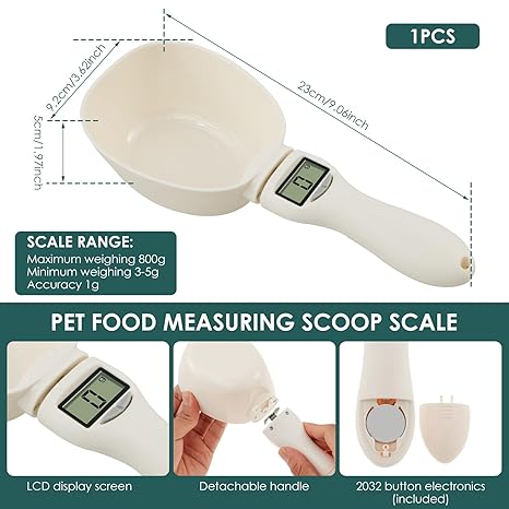 Digital Measuring Spoon Scale | 4-in-1 Smart Kitchen & Pet Food Measuring Spoon